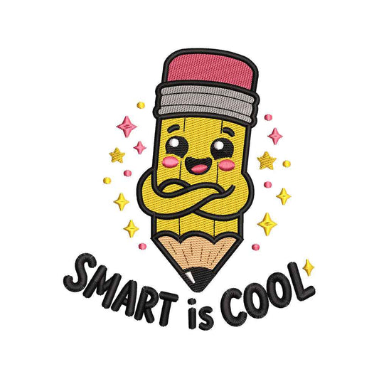 Smart Is Cool Pencil Character Embroidery Design Kawaii Back To School - SG19042603
