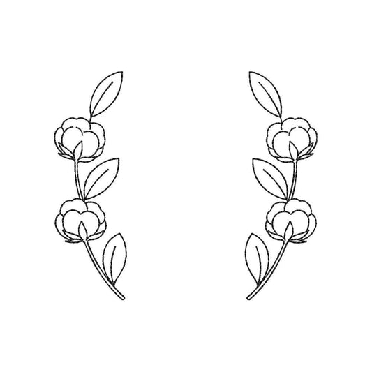 Minimal Floral Frame Embroidery Design | Elegant Symmetrical Flower Border for Monograms, Gifts & Home Decor - SG19062607