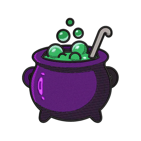 Halloween Witch Cauldron Embroidery Design | Bubbling Potion Machine Embroidery Pattern - SG19072602
