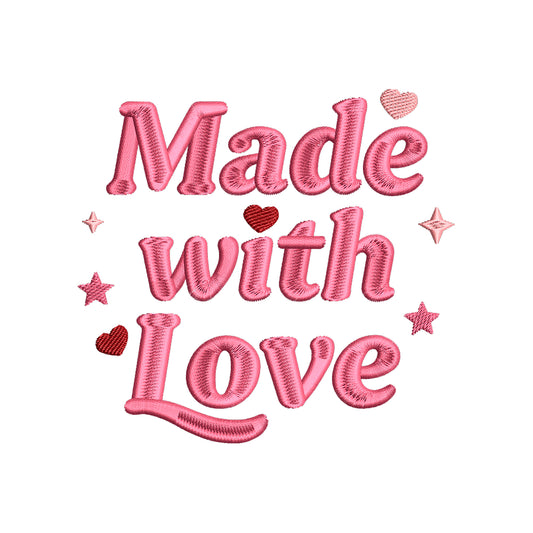 Made With Love Embroidery Design Cute Baby Quote - SG20042601