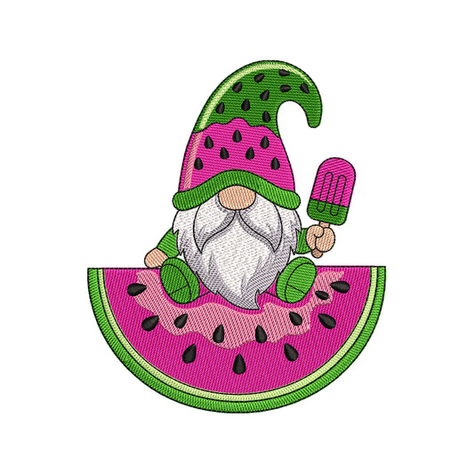 Watermelon Gnome Embroidery Design Cute Summer Popsicle - SG20042603