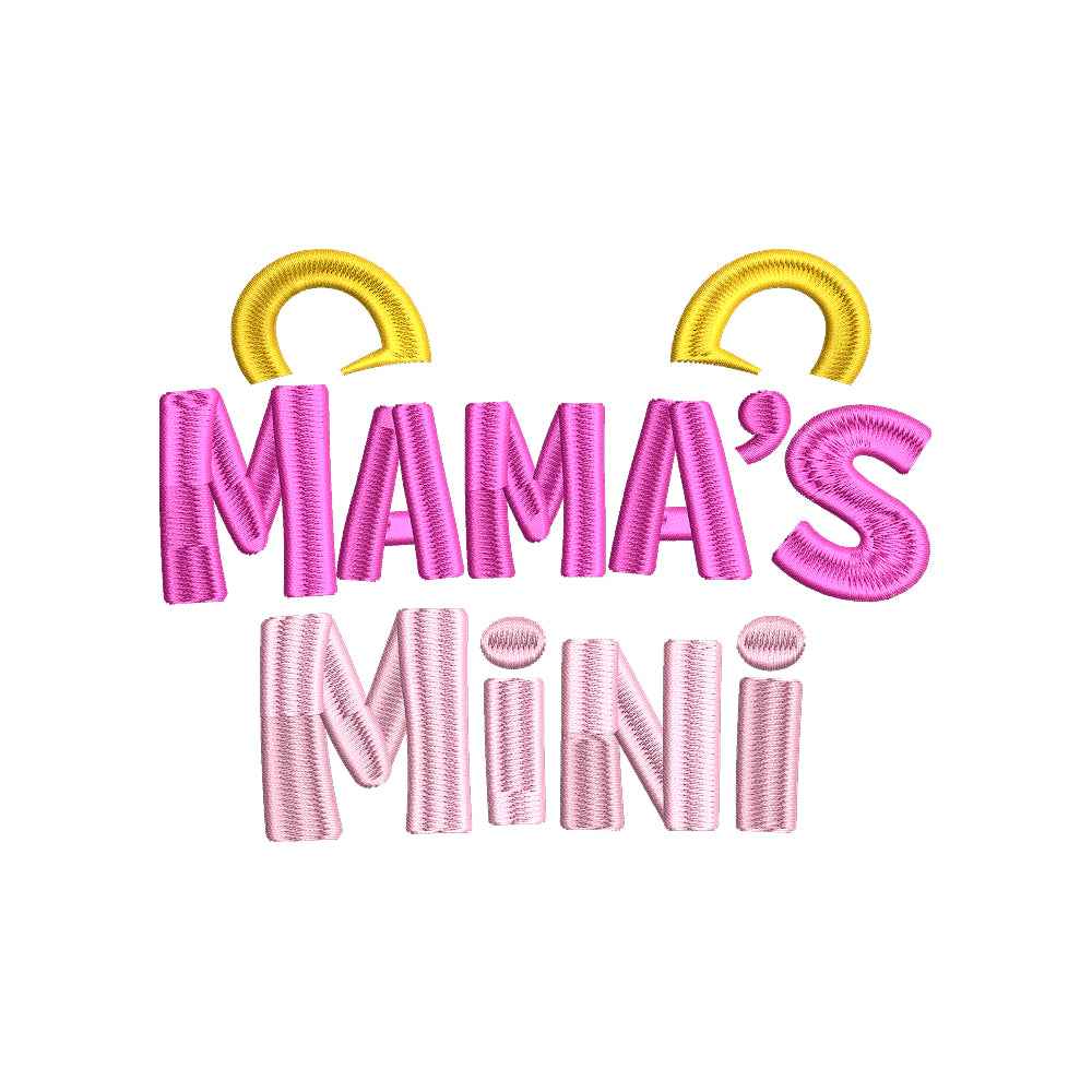Mama's Mini Baby Quote Embroidery Design Cute Newborn Typography Nursery Art - SG20062603