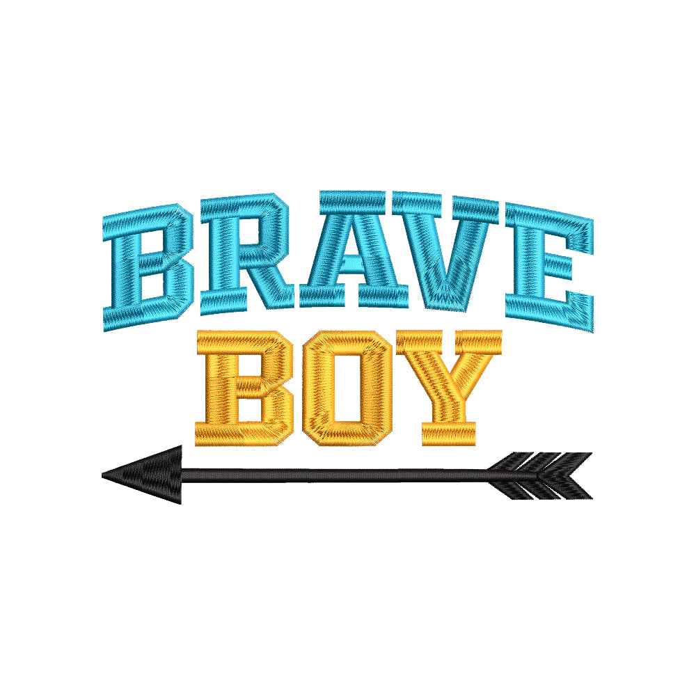 Brave Boy Baby Quote Embroidery Design Cute Varsity Typography Arrow Nursery Art - SG20062605