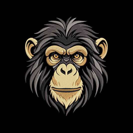 Realistic Chimpanzee Embroidery Design - Primate Portrait Motif SG31072684