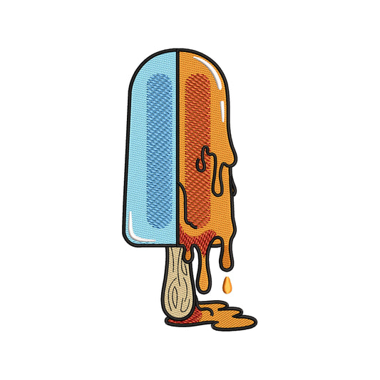 Melting Ice Cream Embroidery Design Dripping Popsicle - SG23042605
