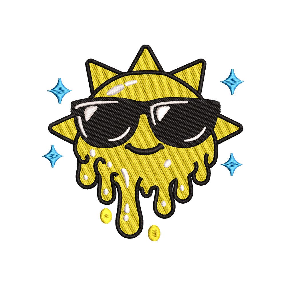 Melting Sun Embroidery Design Cool Sunglasses Sun - SG23042613