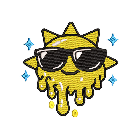Melting Sun Embroidery Design Cool Sunglasses Sun - SG23042613