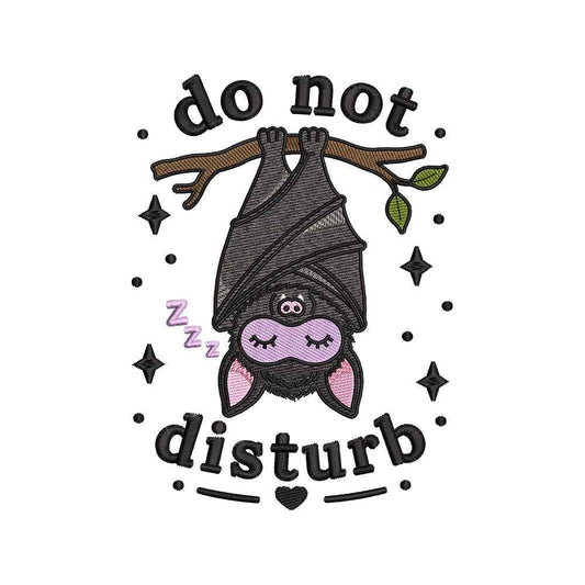 Sleeping Halloween Bat Do Not Disturb Embroidery Design - SG23072605