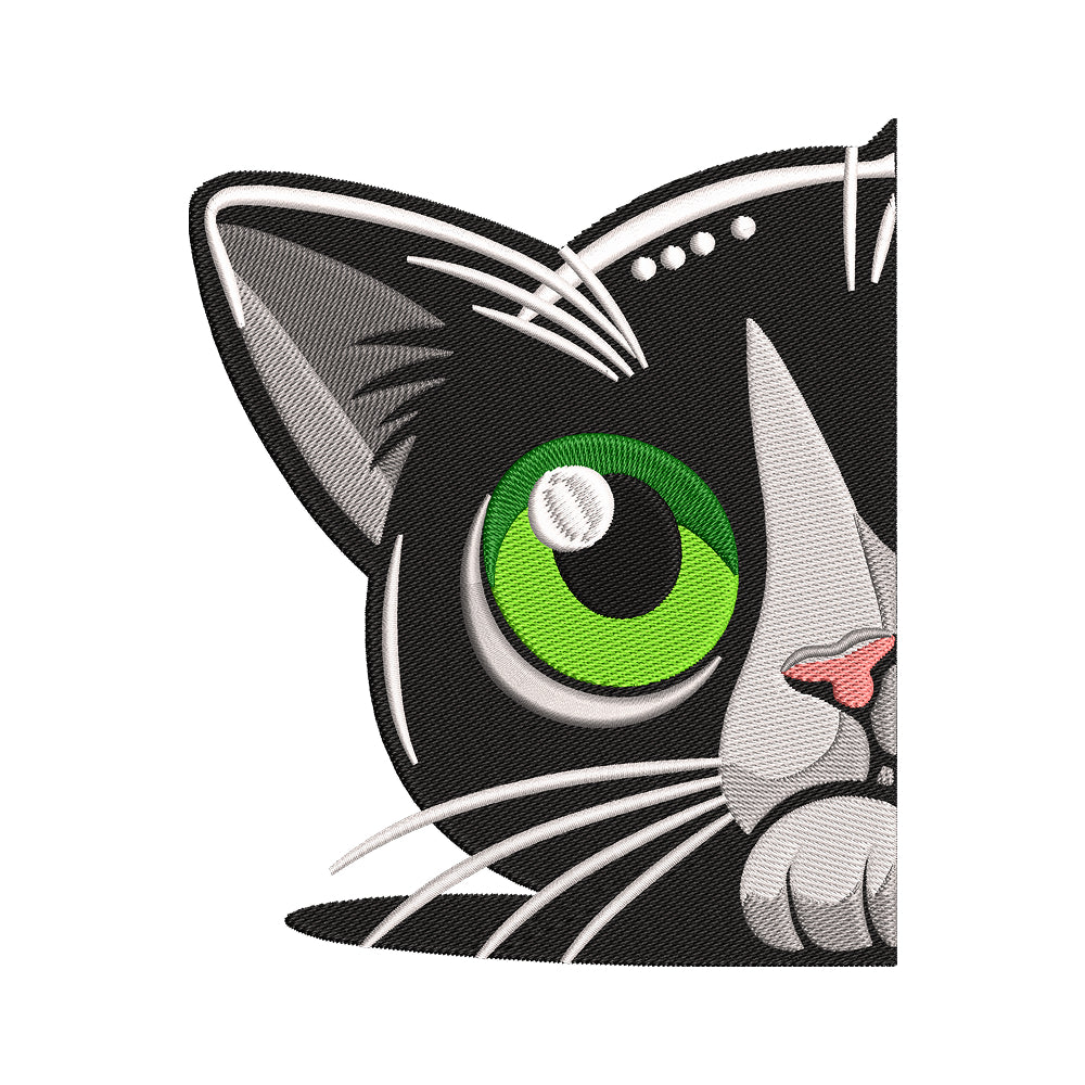 Peeking Cat Embroidery Design - SG240310