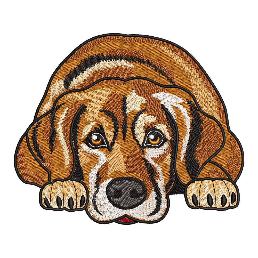 Soulful Brindle Dog Embroidery Design - SG240323
