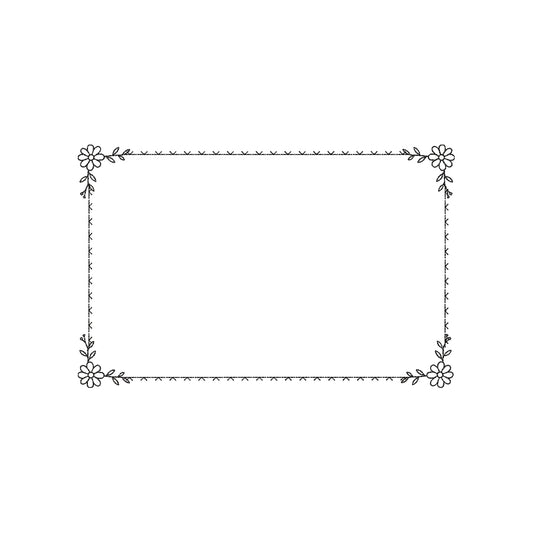 Floral Frame Embroidery Design Flower Border Rectangle Decorative - SG24042604