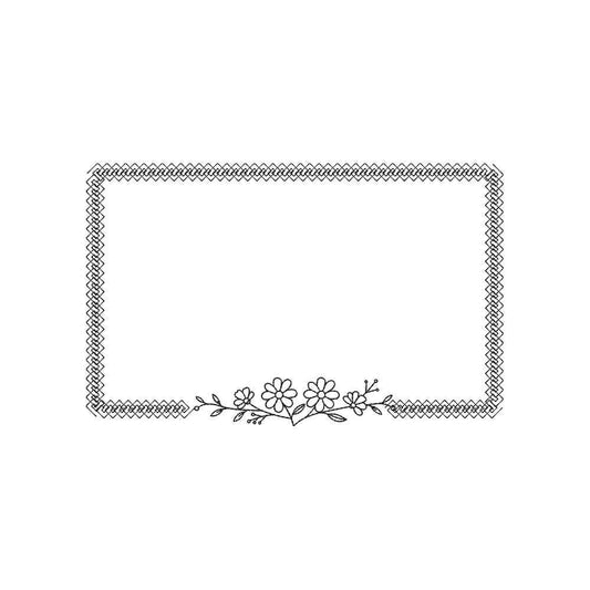 Floral Border Frame Embroidery Design Decorative Flower Rectangle - SG24042605