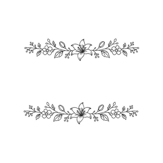Floral Border Embroidery Design Flower Vine Decorative - SG24042606