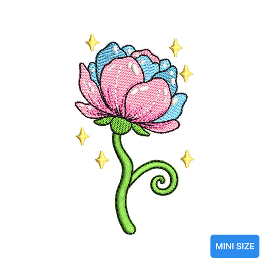 Magic Peony Mini Embroidery Design Tiny Sparkle Flower Kawaii Spring - SG240512