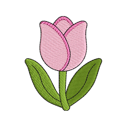 Mini Pink Tulip Embroidery Design - Small Spring Flower Motif SG31072690
