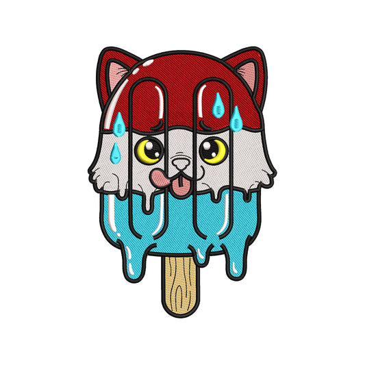 Melting Dog Ice Cream Embroidery Design Cute Puppy Popsicle - SG25042603