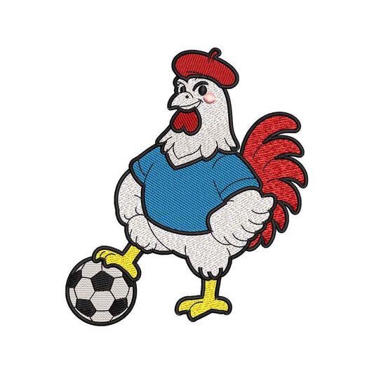 French Rooster Soccer Embroidery Design Football Bird France - SG25042606