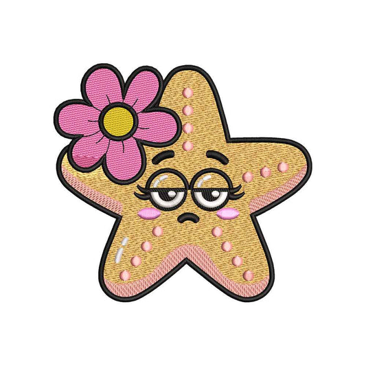 Cute Starfish with Flower Embroidery Design Kawaii Beach Ocean Animal - SG25042615