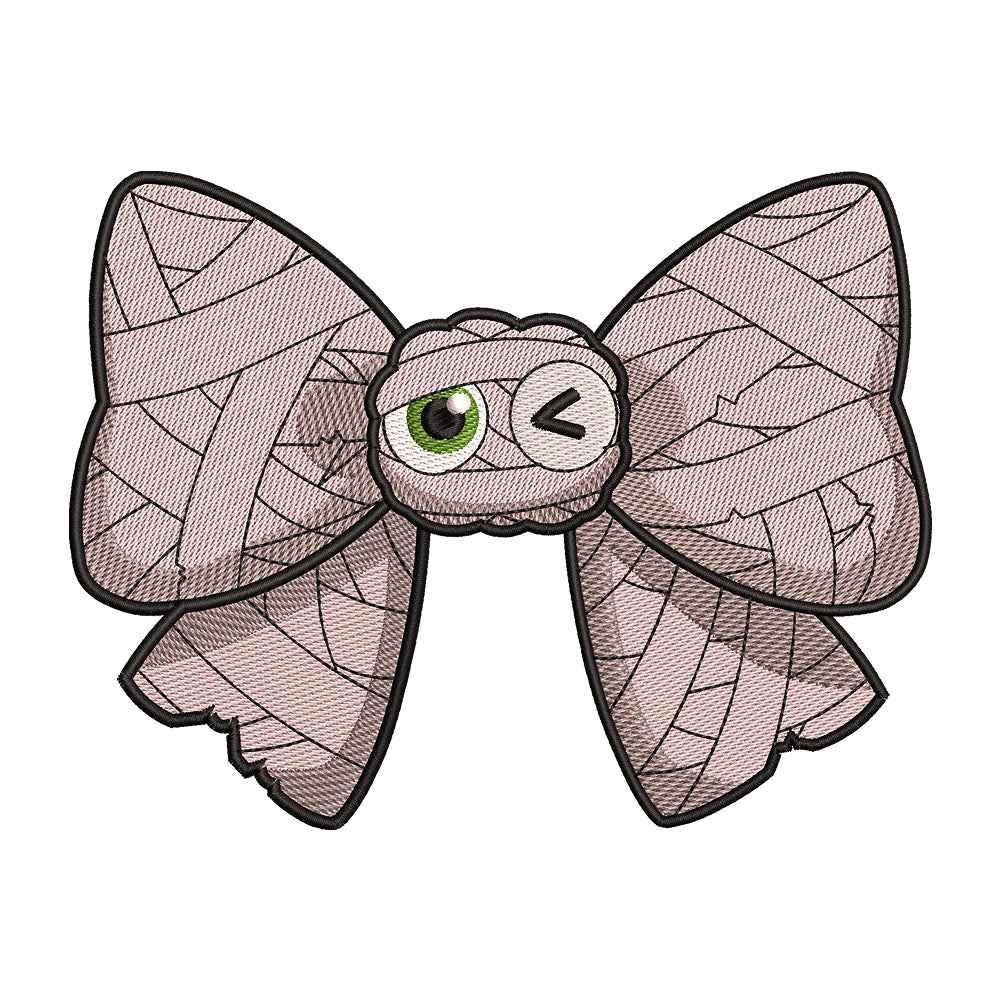 Mummy Wrap Bow Embroidery Design - SG260548