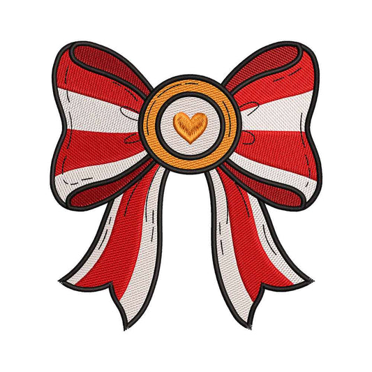 Nautical Striped Bow Embroidery Design - SG260556