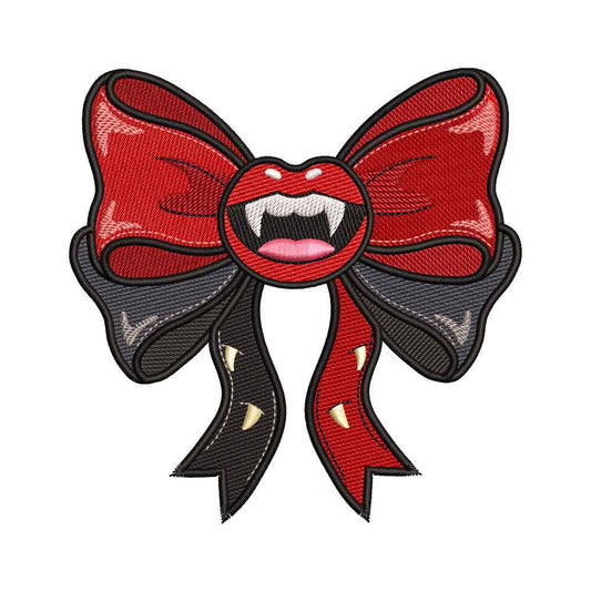 Vampire Fangs Bow Embroidery Design - SG260557