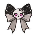 Kawaii Skull Bow Embroidery Design - SG260559