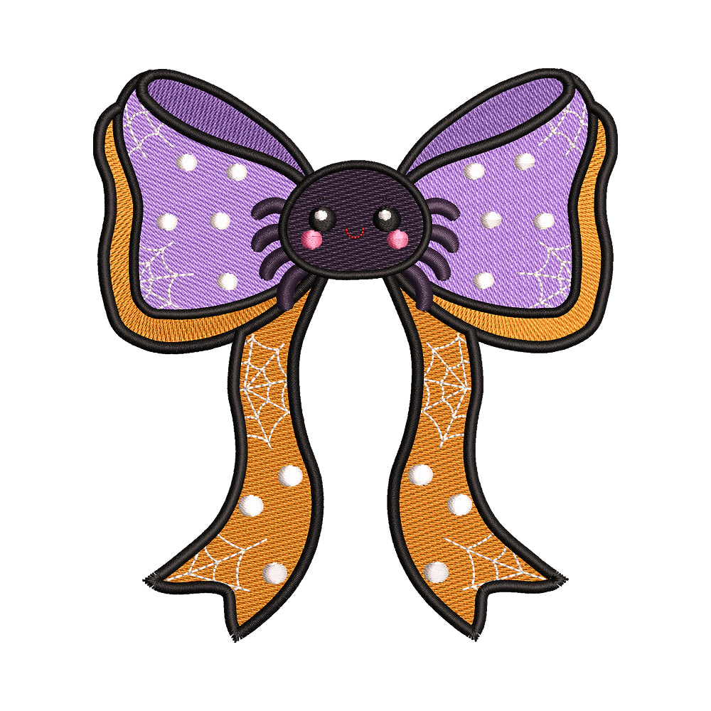 Cute Spider Halloween Bow Embroidery Design - SG260564