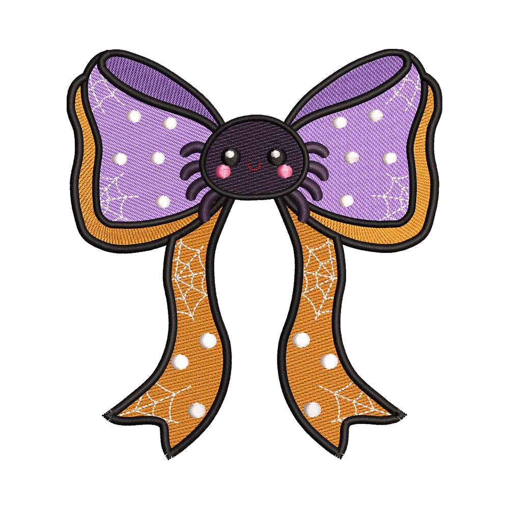 Cute Spider Halloween Bow Embroidery Design - SG260564