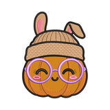 Kawaii Pumpkin with Bunny Hat Embroidery Design - SG260567