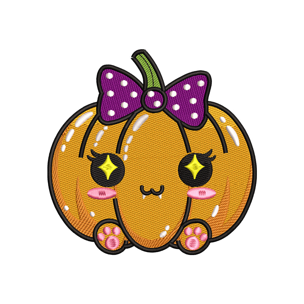 Kawaii Pumpkin Pet Embroidery Design - SG260570