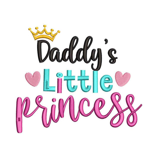 Daddy's Little Princess with Crown Embroidery Design - SG26062411