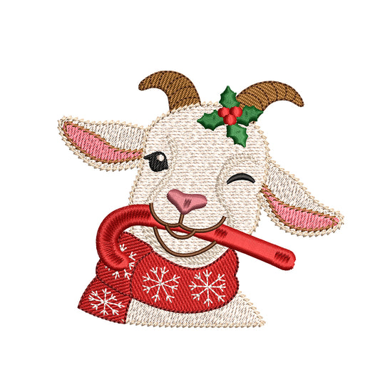 Christmas Goat Embroidery Designs For Machine - SG26102605