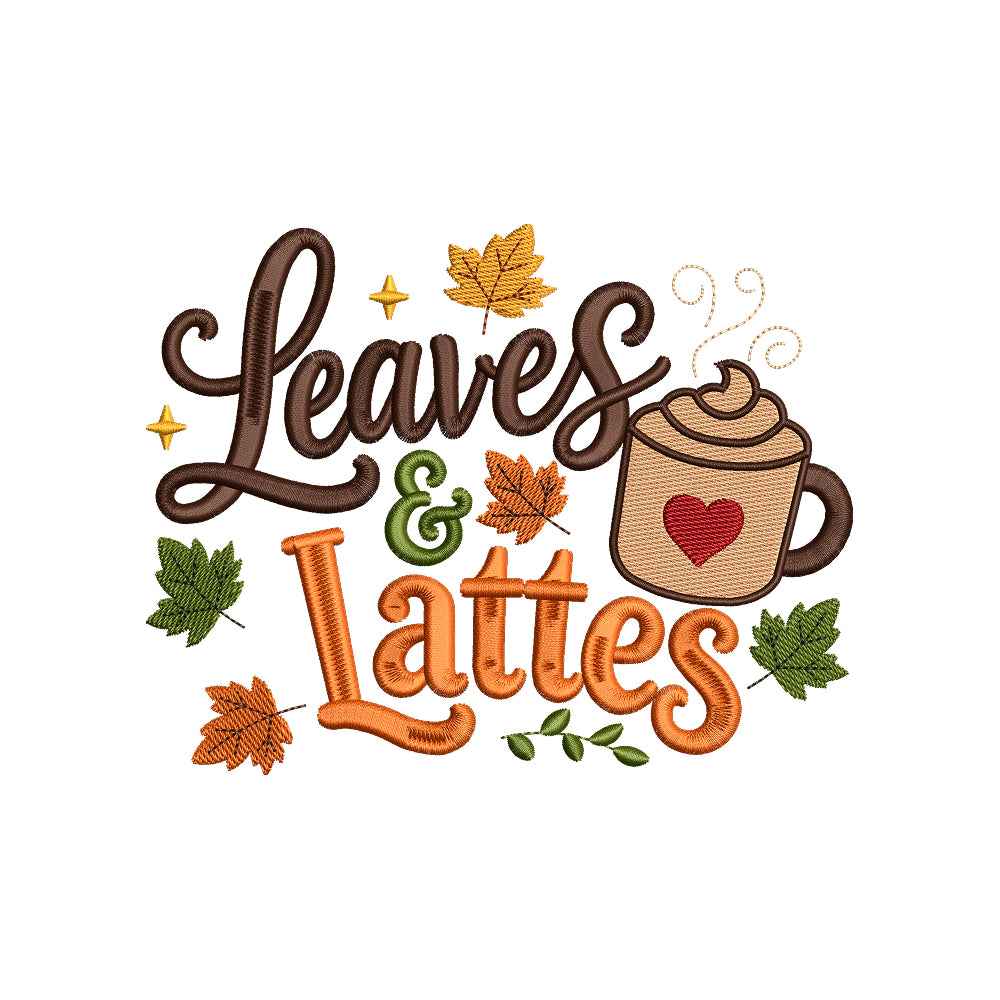 Autumn Leaves & Lattes Embroidery Design - SG27072602