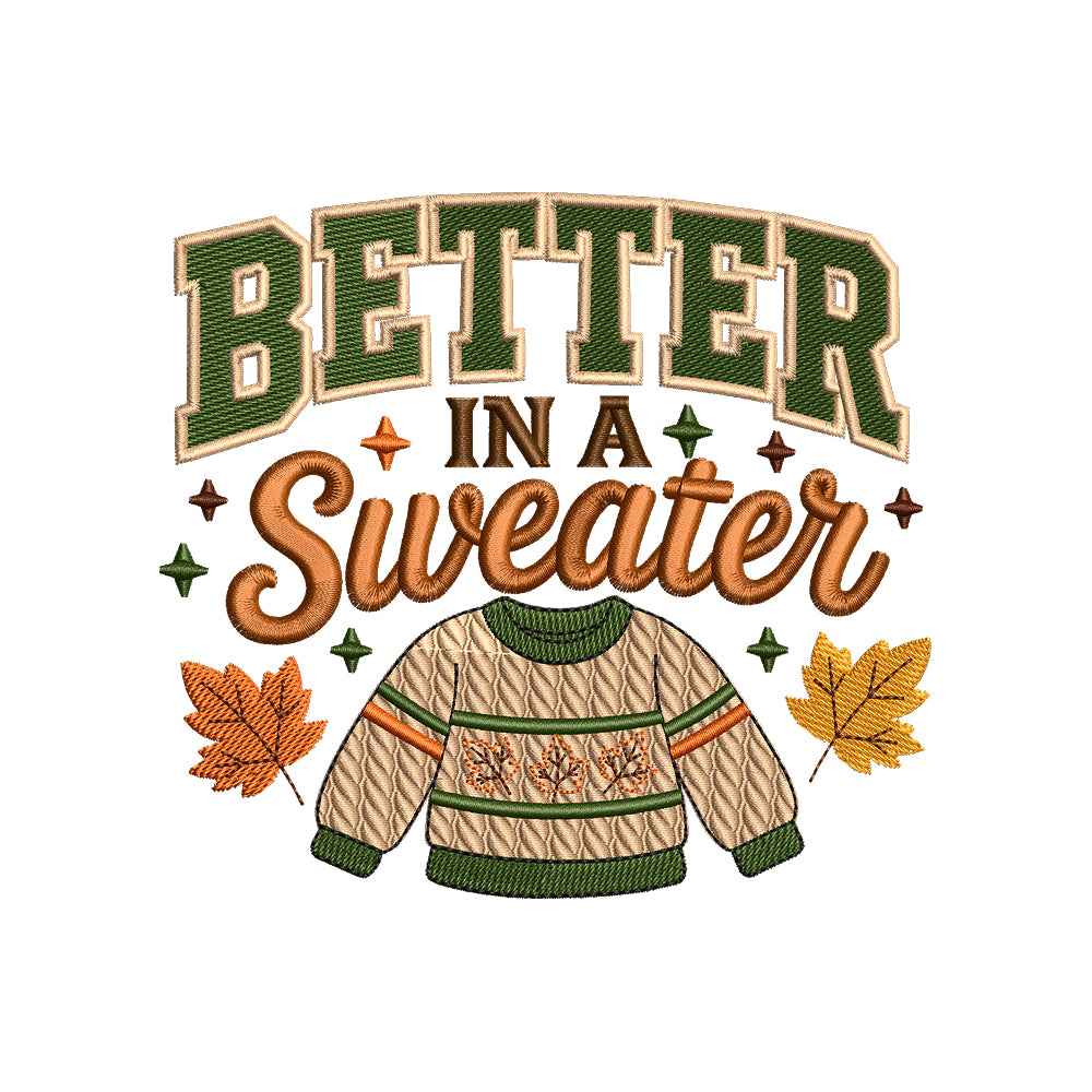 Autumn Better In A Sweater Embroidery Design - SG27072603