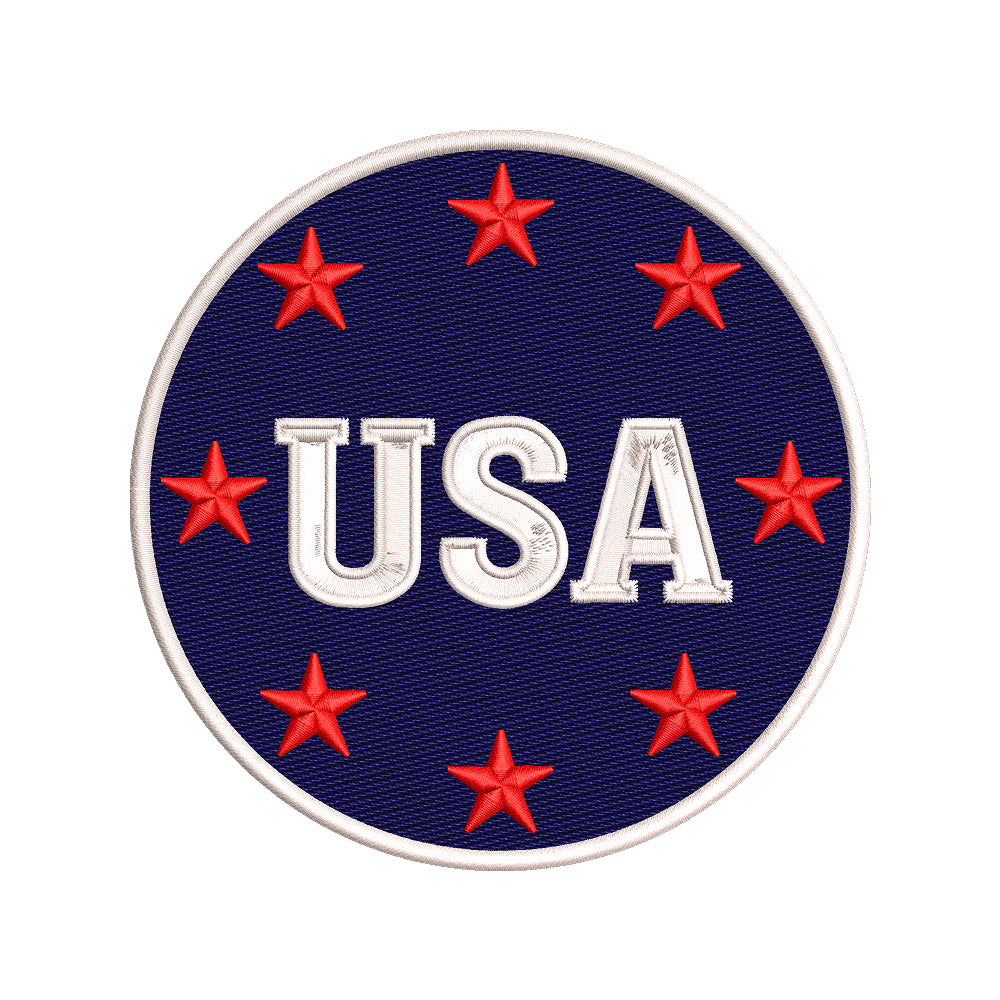 USA Stars Patriotic Patch Embroidery Design - SG280407
