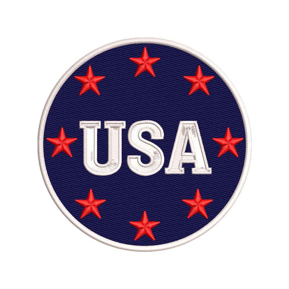 USA Stars Patriotic Patch Embroidery Design - SG280407