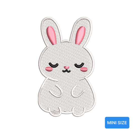 Cute Bunny Mini Embroidery Design Tiny Rabbit Sleepy Face - SG280603