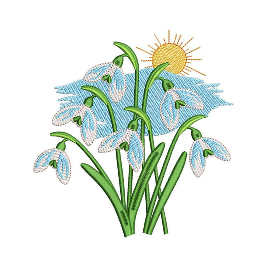 Spring Snowdrops Embroidery Design - SG300302