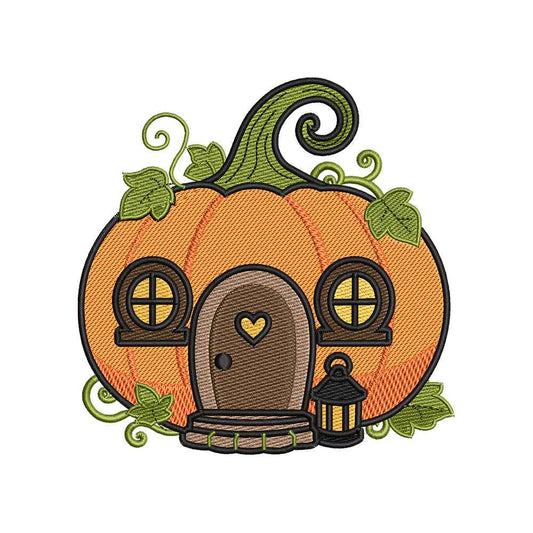 Halloween Pumpkin House Embroidery Design - SG30072601