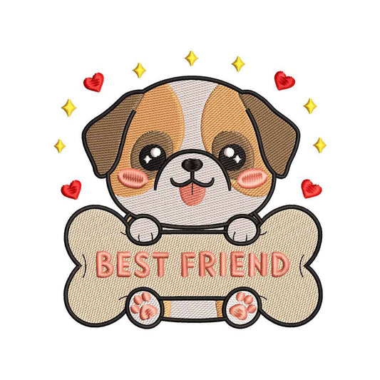 Best Friend Puppy Embroidery Design - SG310501