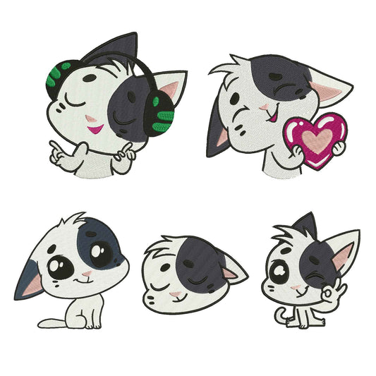 Cute Cats machine embroidery bundle animal
