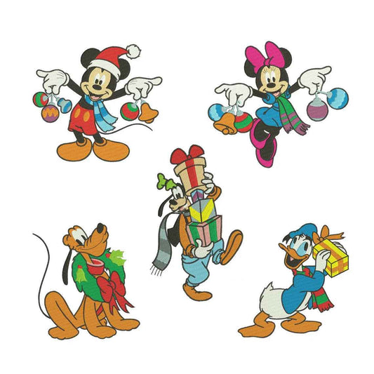 Mouse christmas embroidery bundle
