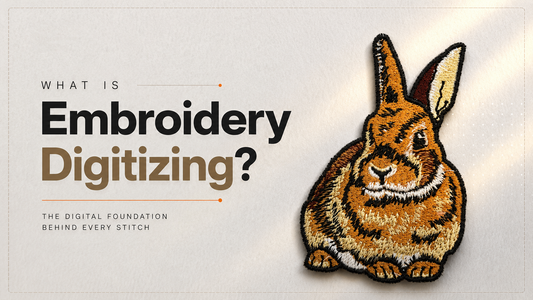 Custom logo digitized and prepared for professional machine embroidery