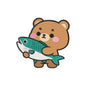 Bear catching fish embroidery designs for machine - 01042405
