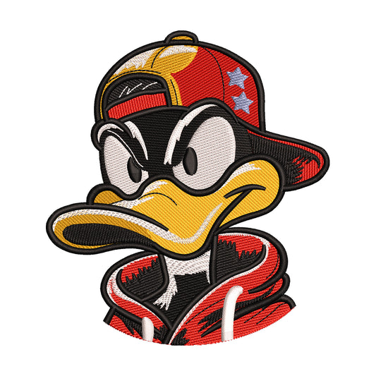 Streetwear Daffy Duck Portrait Embroidery Design - 010522