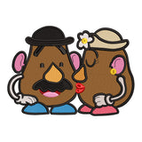 Mr. and Mrs. Potato Head Kissing Embroidery Design - 010526