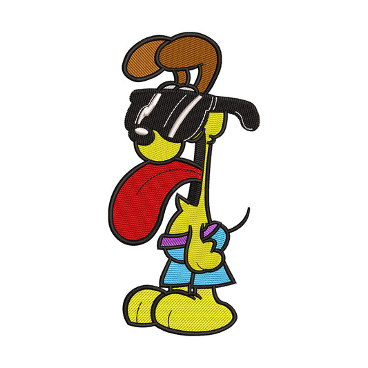 Cool Odie with Sunglasses Embroidery Design - 010534