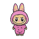 Labubu in Pink Bunny Suit Embroidery Design - 010535