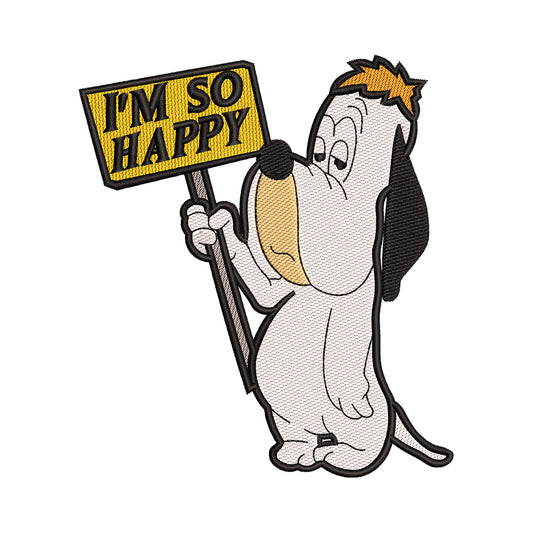Droopy 'I'm So Happy' Embroidery Design - 010542