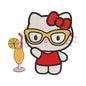 Hello Kitty with Tropical Drink Embroidery Design - 010549